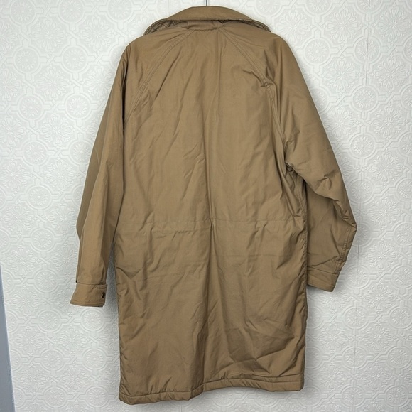 Woolrich 70s Vintage Chore Puffer Coat Longline Tan Warm Wool Lined Winter - Picture 7 of 7